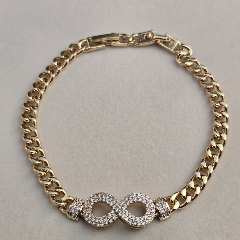 Gold Plated Infinity Bracelet 7.5" - 8"